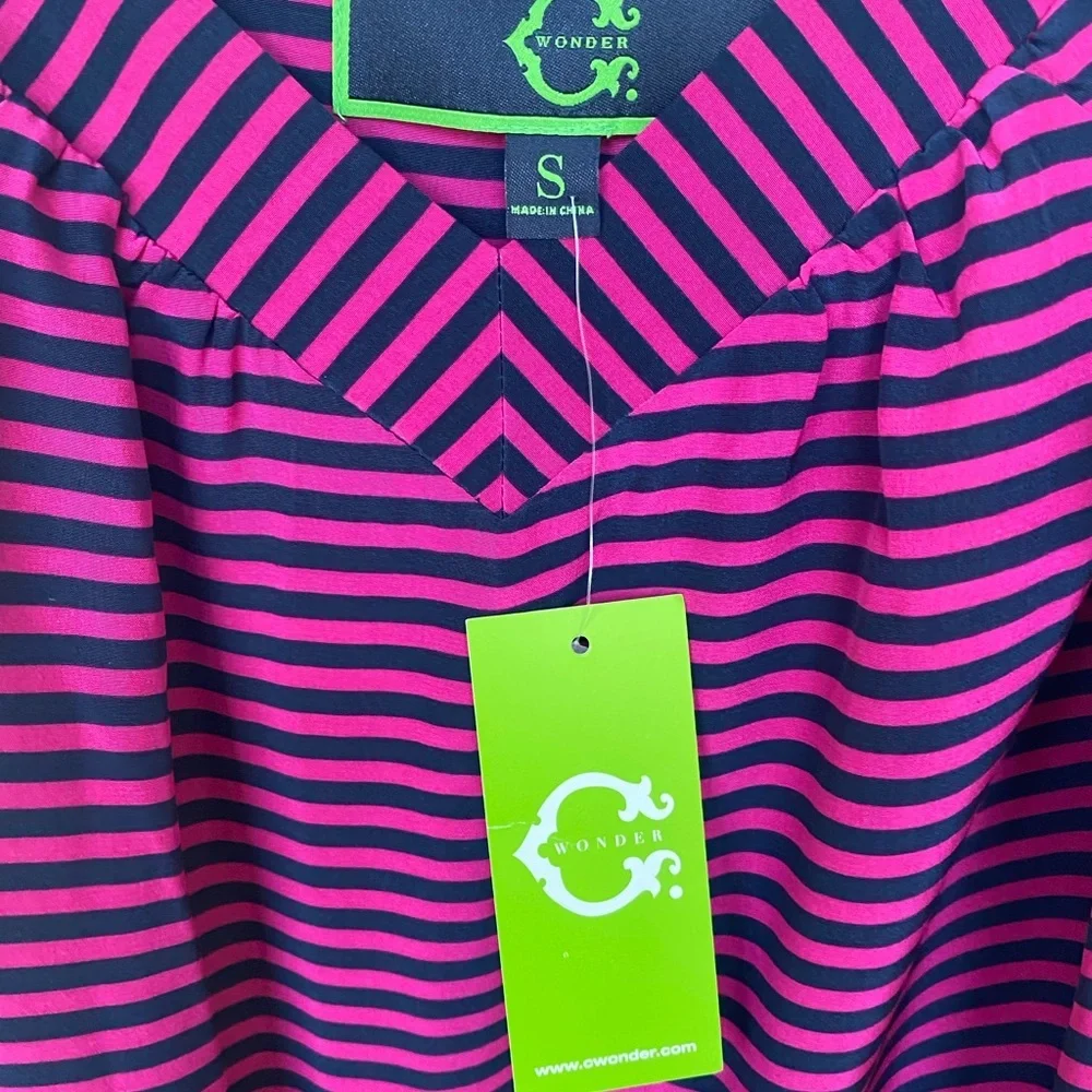 C. wonder silk stripe dress